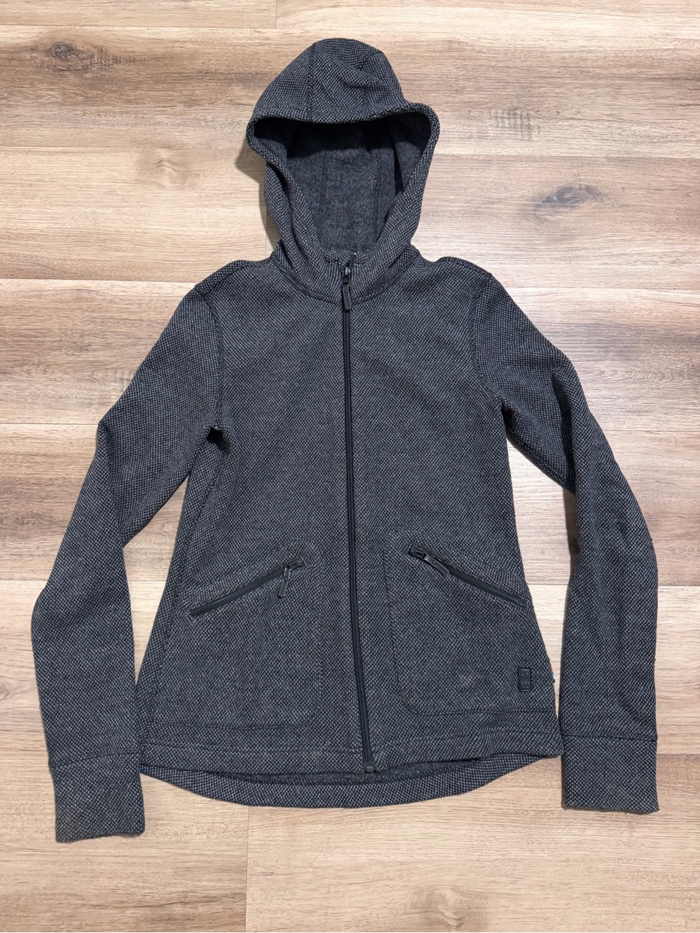 Smartwool Heritage Trail Wool Sweater Hoodie Jacket Charcoal Gray Women's Sz XS